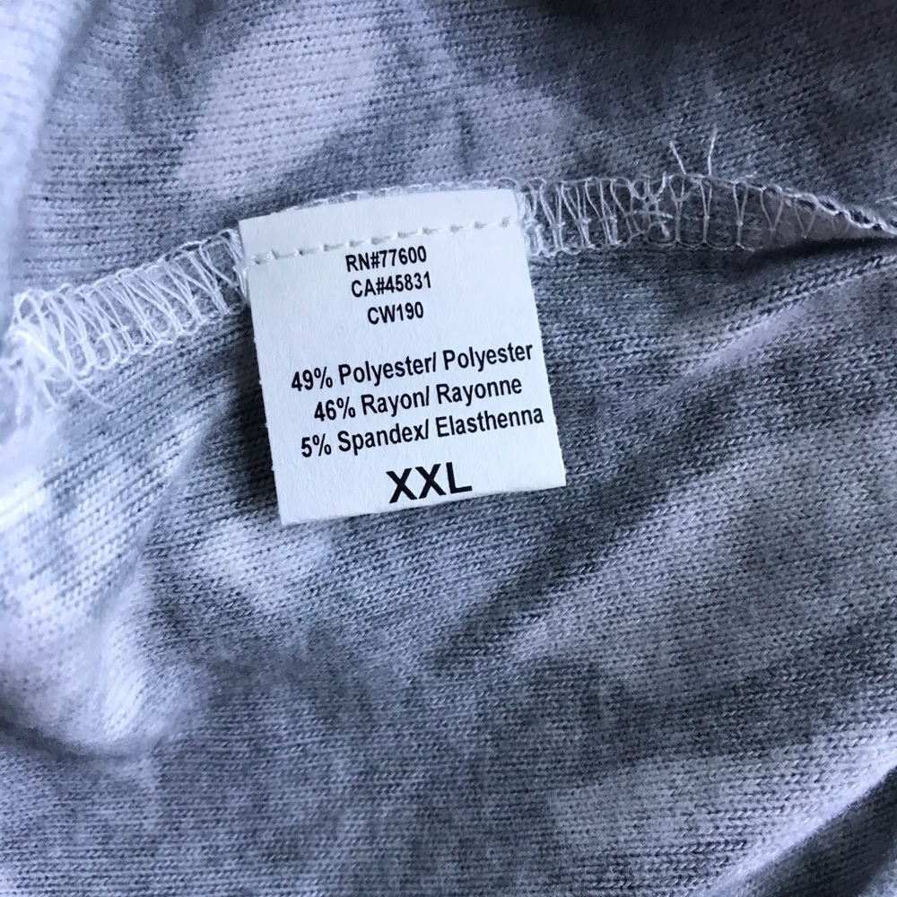 NWOT CHASER grey floral soft stretch shirt top XXL - Picture 11 of 13